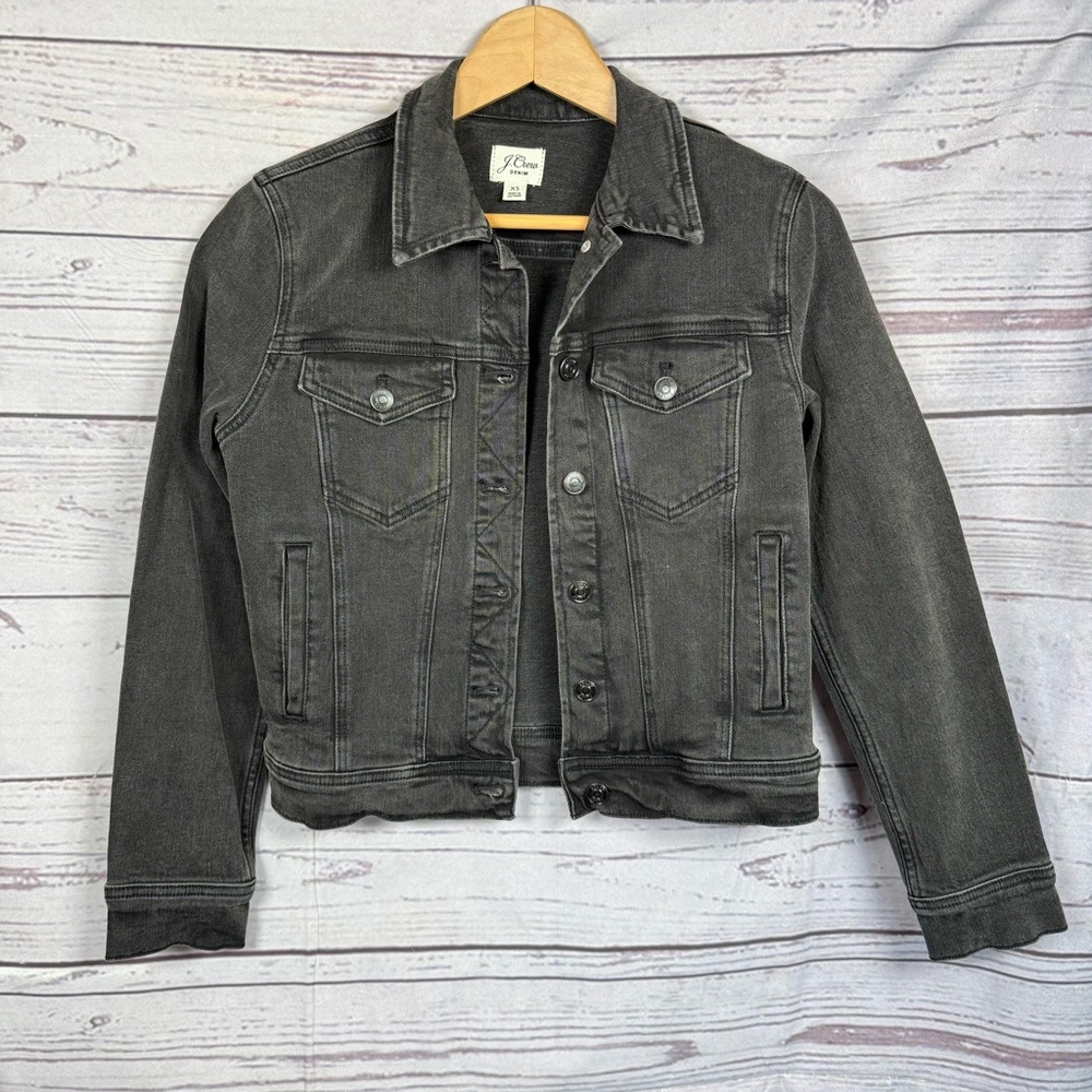 J crew Women's Black Denim Jacket Size XS
